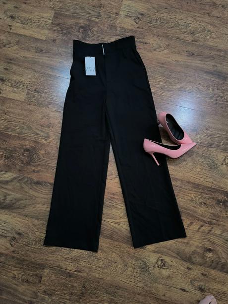 Nové široké zara nohavice xs vysoký pás, zara,xs