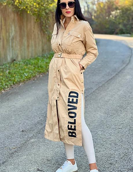 Béžová bunda kirsta, s