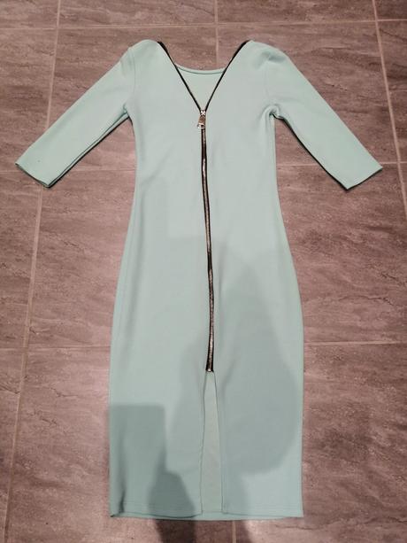 Mätové, jasnozelené šaty so zipsom, vxs-s, xs