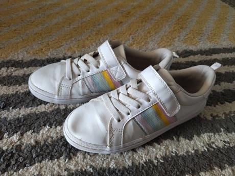 Biele tenisky s pásikmi, h&m,33