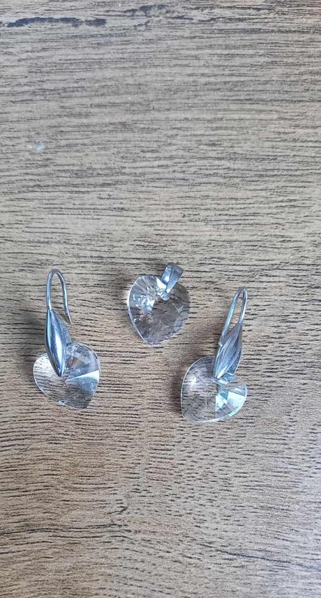 Swarovski náušnice a náhrdelník - srdiečka, swarovski