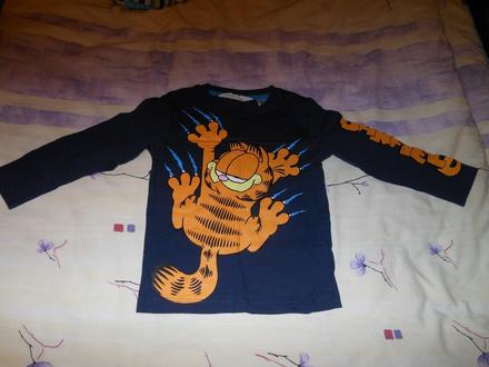 Tmavomodré tričko h&m garfield 92, h&m,92