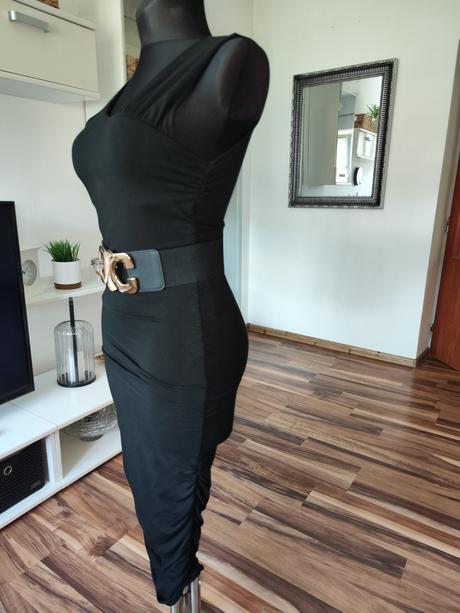 Čierne midi šaty, s