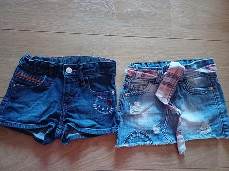 Riflové kraťasy a sukňa 104, hello kitty,104