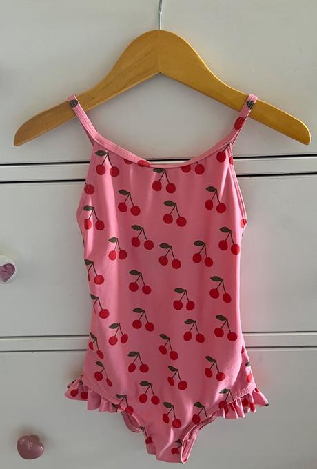 Ružové čerešňové plavky, h&m, 110/116, h&m,110