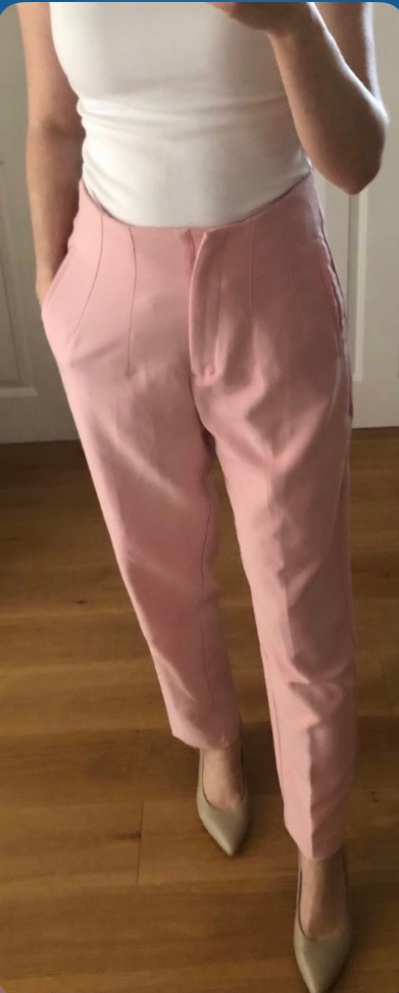 Ružové nohavice s vysokým pásom amisu, l/40, amisu,l