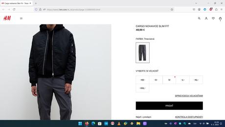 Keprové cargo nohavice hm (kapsáče) tmavosivé, h&m,m