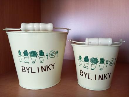 Sada 2ks kovové vedierka, kvetináče,