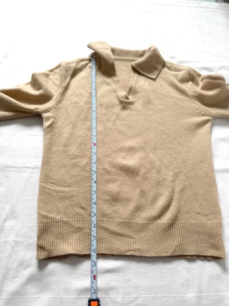 Luxusný sveter zo kašmíru klasický polo golier, m