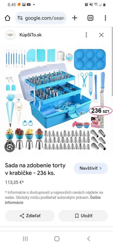 Cukrarenska sada na zdobenie torty, 