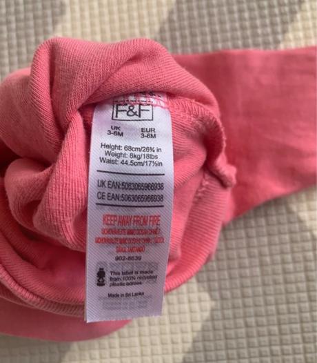 Bavlnené body s dlhým rukávom, f&f,68