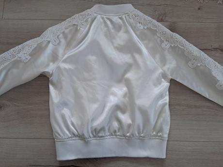 Biela saténová bombera, h&m,128