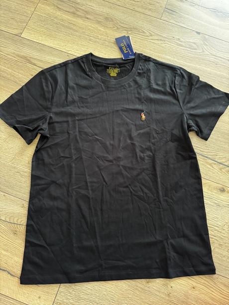 Tričko ralph lauren čierne basic m, ralph lauren,m