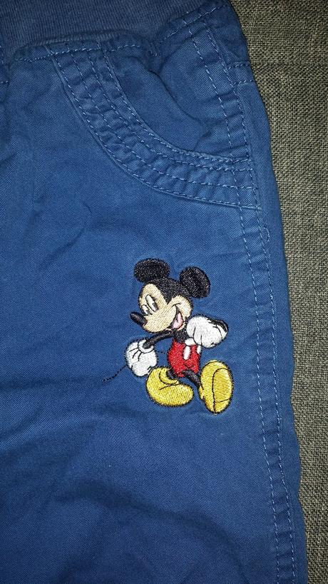 Zateplené nohavice mickey mouse, c&a,86
