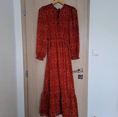 Maxi šaty s pufovanými rukávmi, sinsay,xs