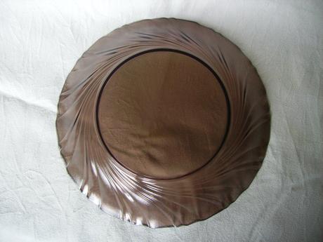 Veľká misa / tanier z dymového skla, 