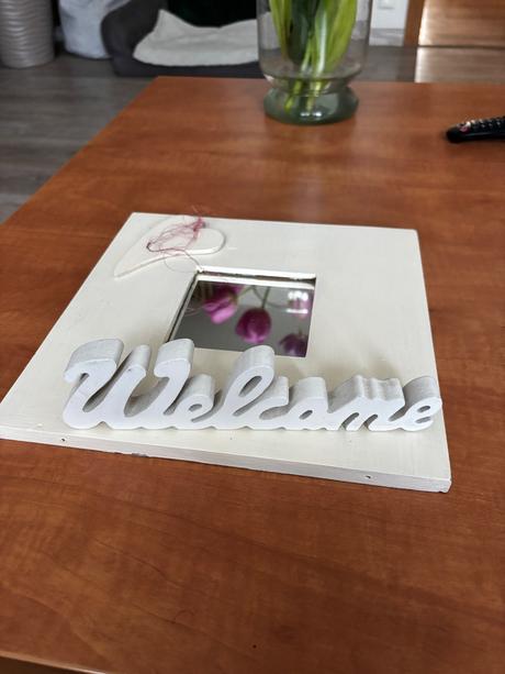 Obraz zrkadlo a napis welcome, 