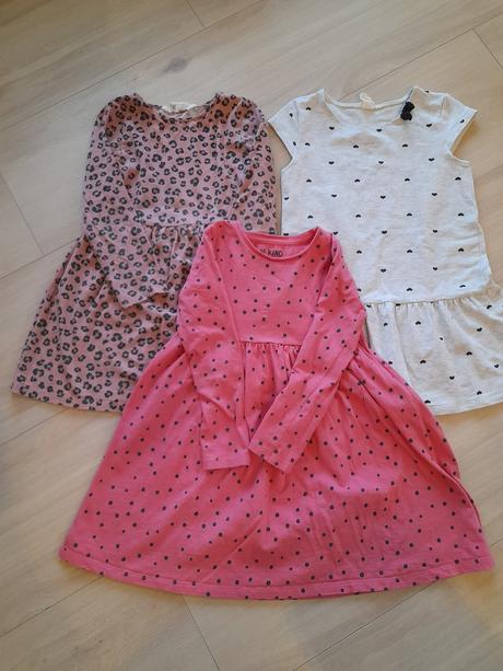 Bavlnené šaty 3 ks veľ 110/116, h&m,116