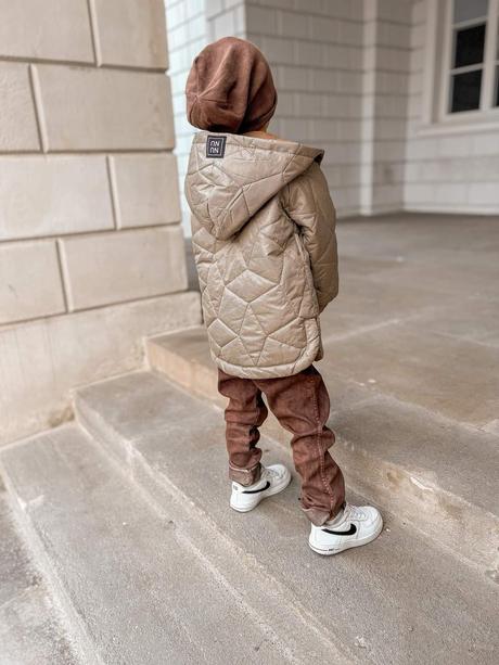 Štyliva jesenna bundicka zn.nunu - latte, 140 / 146