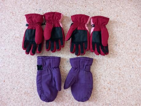Zimné rukavice 3 páry, vek 5-8 rokov, 116