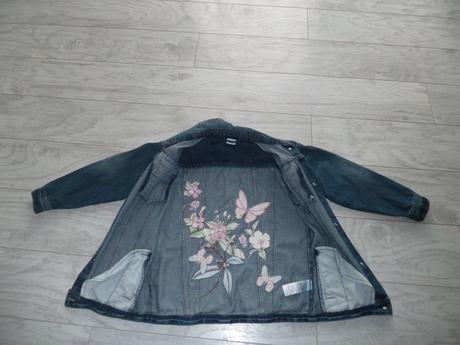 Riflová bunda predĺžená s výšivkou, next,122