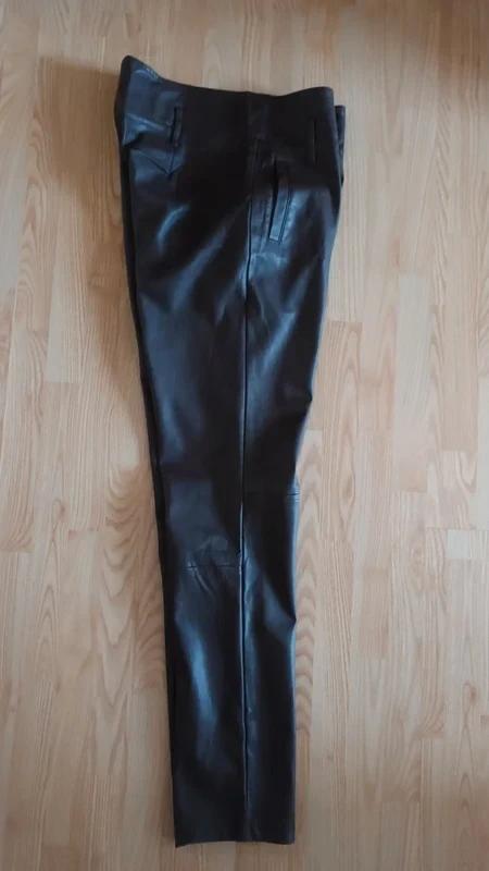 Hnedé koženkové nohavice tramontana, m