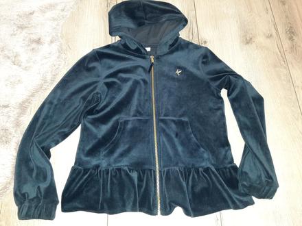 Zamatová mikina s volánom lindex, lindex,146