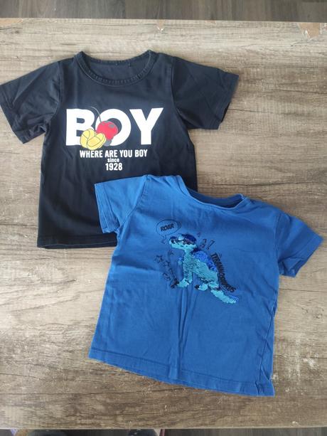 2x tričko krátky rukáv mickey mouse&dinosaurus, 92