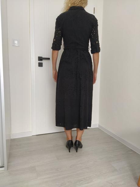 Čierne šaty z madeiry., zara,xs