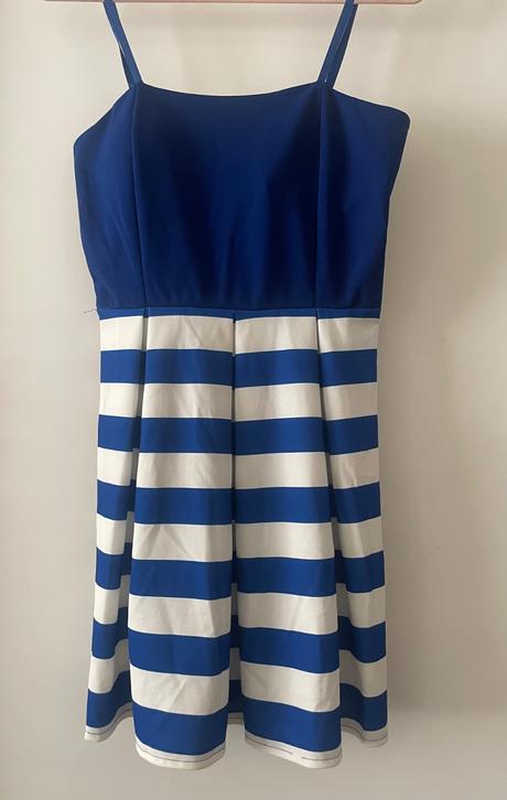Modro biele letné šaty., l