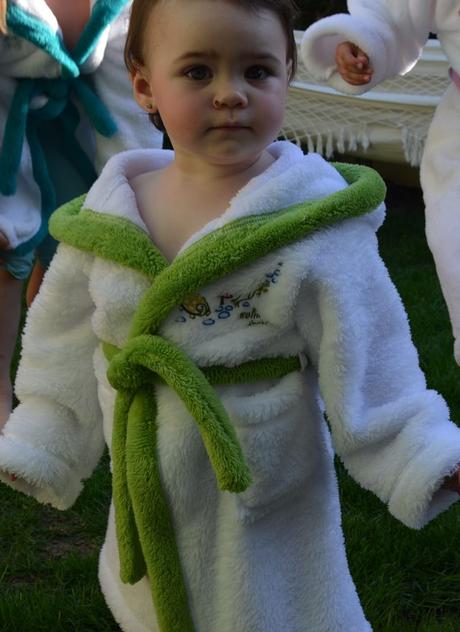 Detský župan biely so zeleným lemom melm, 80 / 86 / 92 / 98 / 104