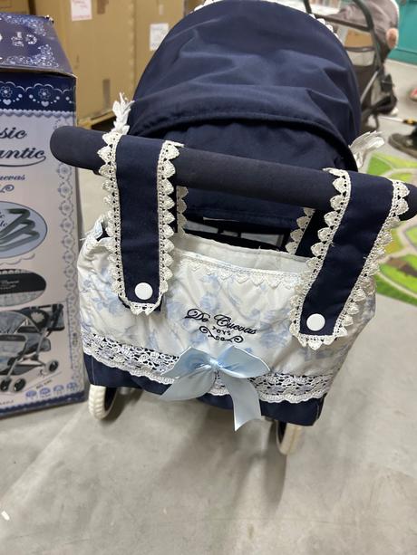 Decuevas skladací kočík pre dvojičky bábiky s tašk,