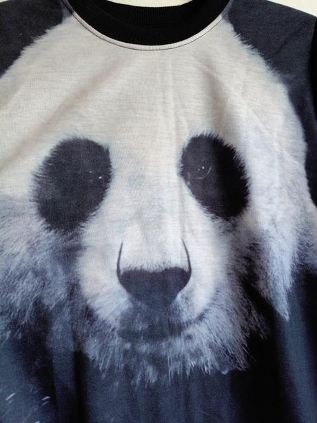 Tričko panda s dlhým rukávom, l