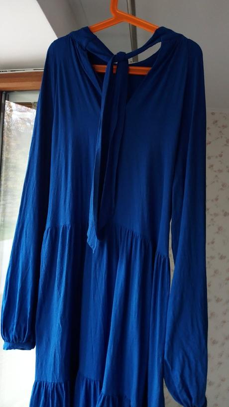 Kráľovsky modré midi šaty top stav, c&a,38