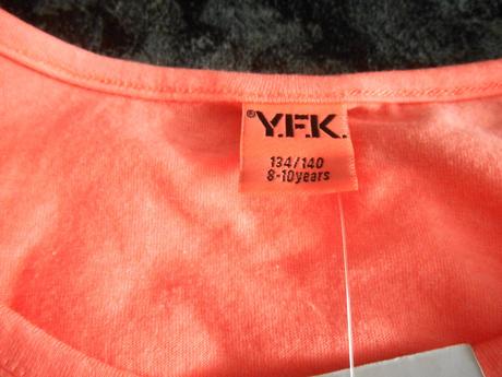 Neónové tielko s krajkou na 8-10 rokov, 134