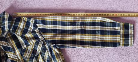 Károvaná košeľa so všitým tričkom, 110