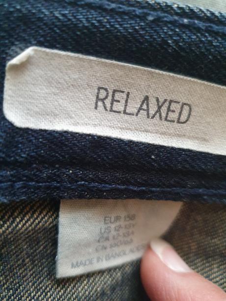 Tmavé relaxed džínsy, h&m,146