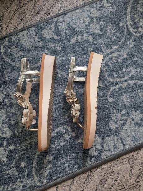 Strieborne sandale, deichmann,41