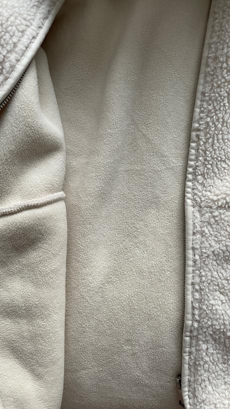 Oysho flísová krémová bunda baranček borreguillo, xs