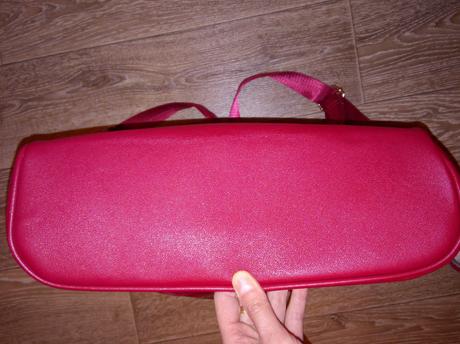 Červený ruksak veľký koženkový top stav,