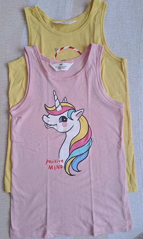 Letné tričká - tielka 3 ks, h&m,134