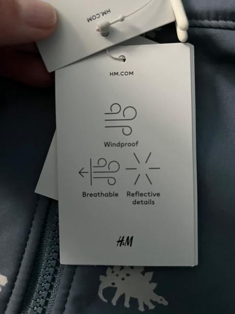 H&m nová vodevetru odolná vyteplená softshellka, h&m,122 / 128