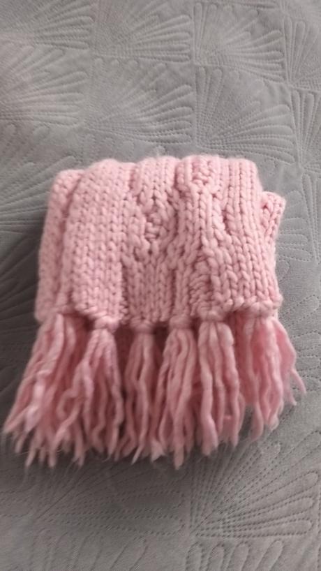 Ružový teplý šál, h&m