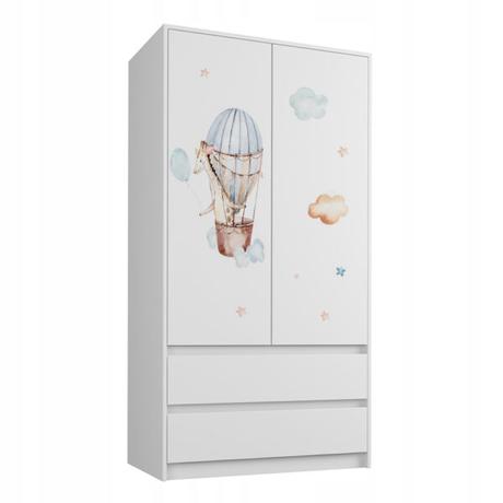 Babyboo detská izba lulu dvojposteľ biela lietadlá, 