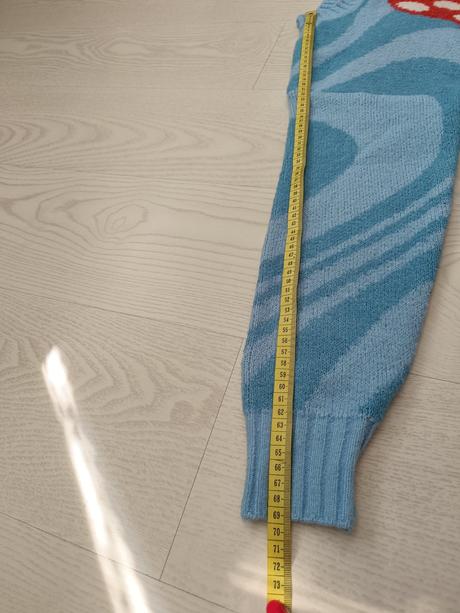 Modrý oversize sveter, s