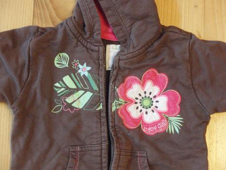 Hnedá mikiny s kvietkom pre 12-18m, 86