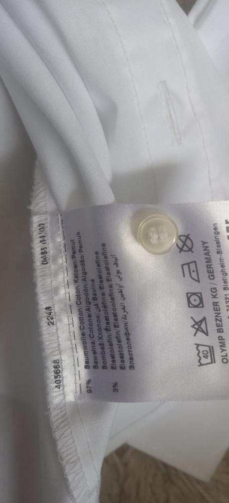 Snehobiela pánska košeľa s, s