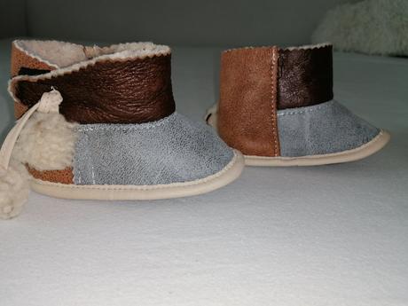 Baby topánočky s pravou kožou a ovčou vlnou z jarm, 21