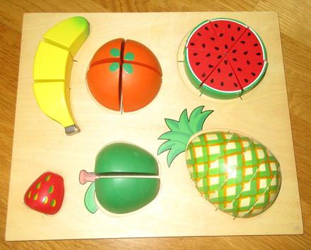 Drevená hračka na učenie zlomkov,