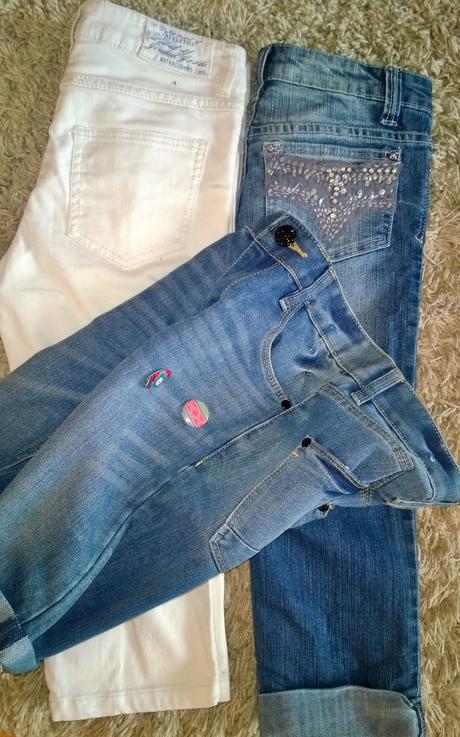 3/4 riflove kratasy denim 140/146/152/158, h&m,146
